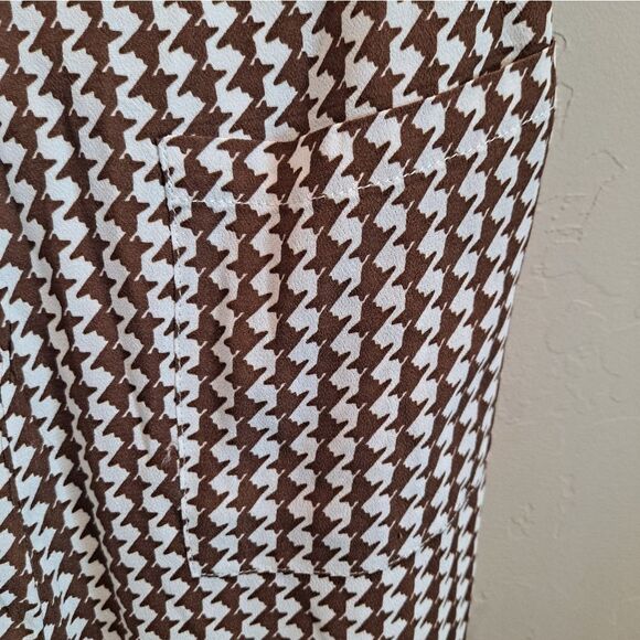 CHARLIE HOLIDAY LOLA HOUNDSTOOTH FLARE PANTS LINED SIZE XS/2 - Picture 11 of 12